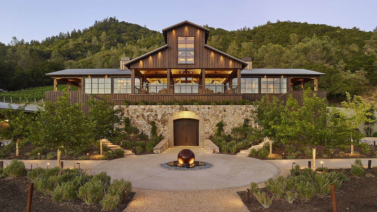 a high resolution shot of Davis Estates winery, a winery in Calistoga, among the best wineries in Napa