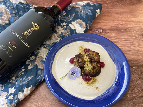 Cocoa Roasted Cauliflower and Merlot.