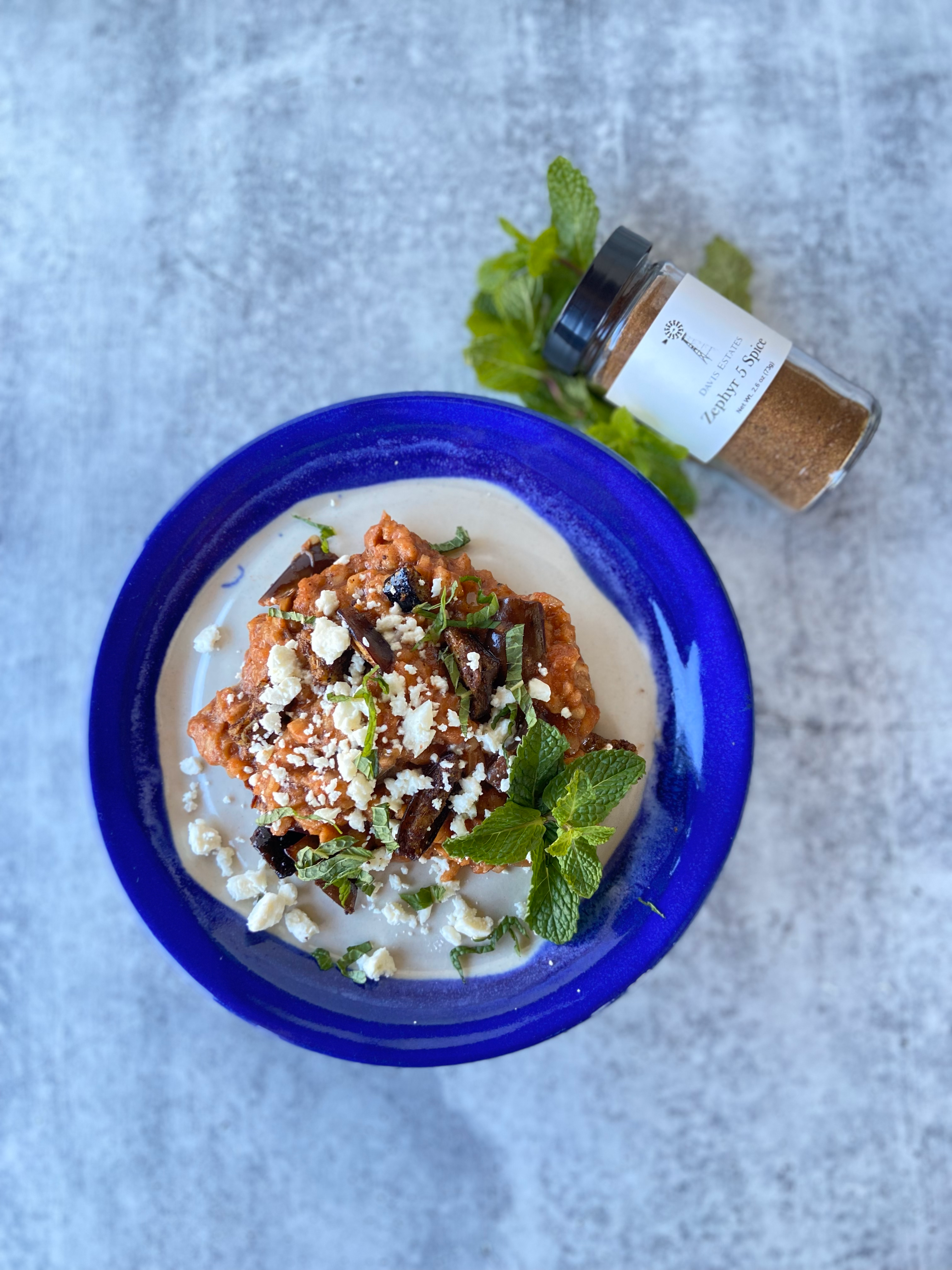 Eggplant and Tomato Risotto paired with Cabernet Franc