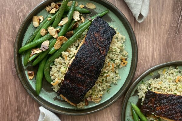 Blackened Salmon with Quinoa Pilaf