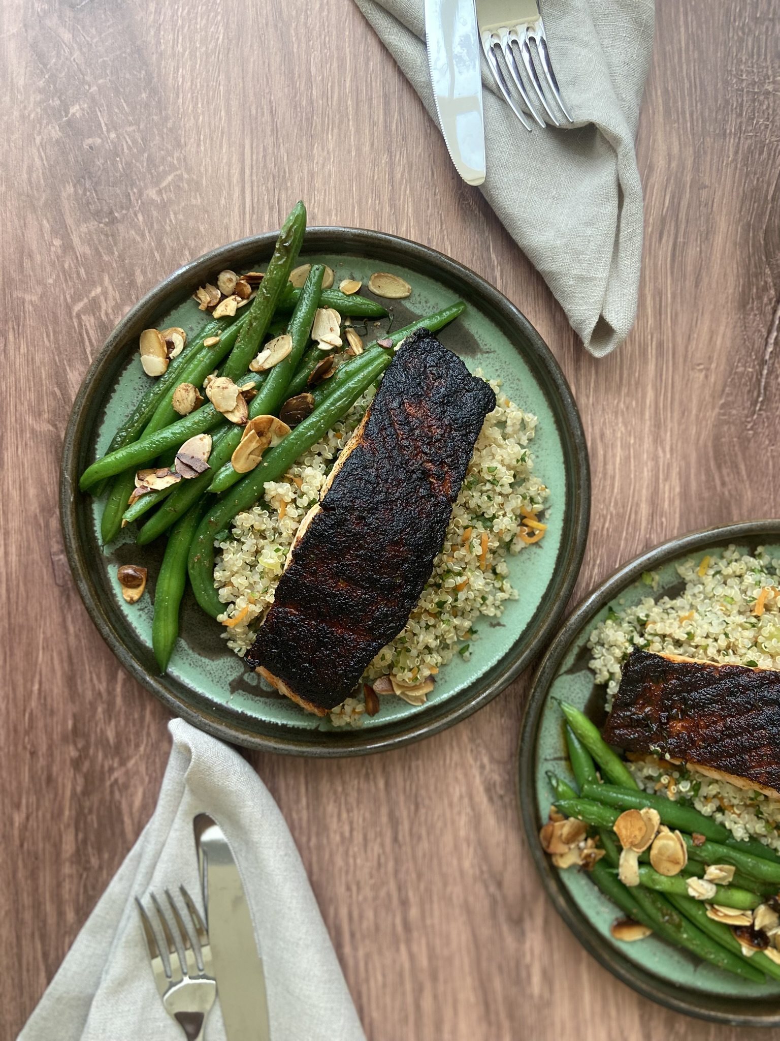 Blackened Salmon with Quinoa Pilaf